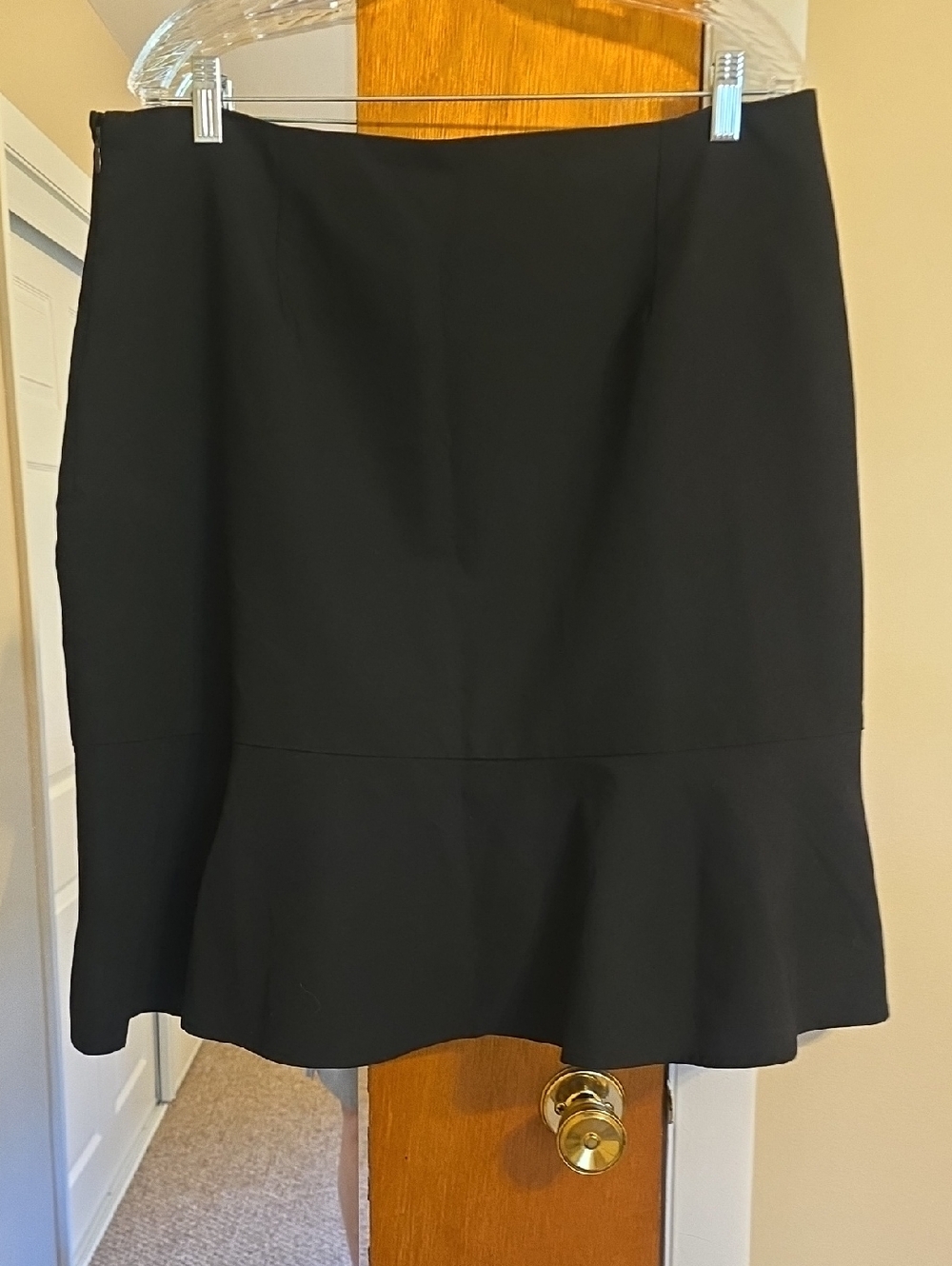 Worthington Black A-Line Flounced Hem Skirt
